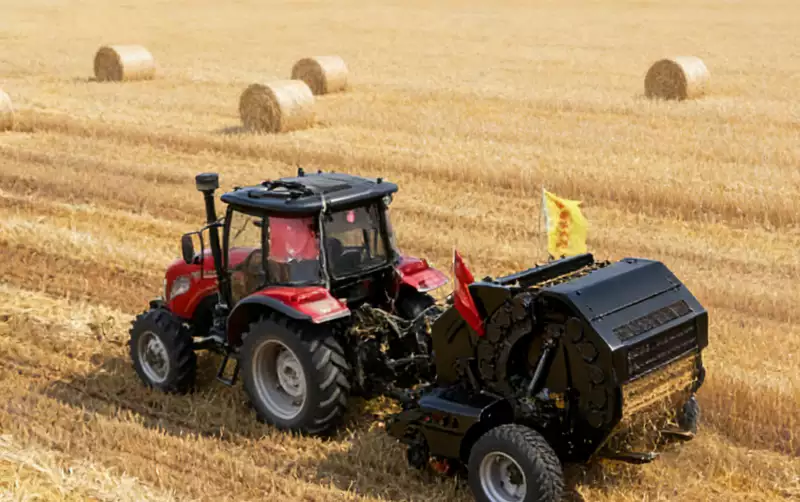 Round Bales in Agricultural Field